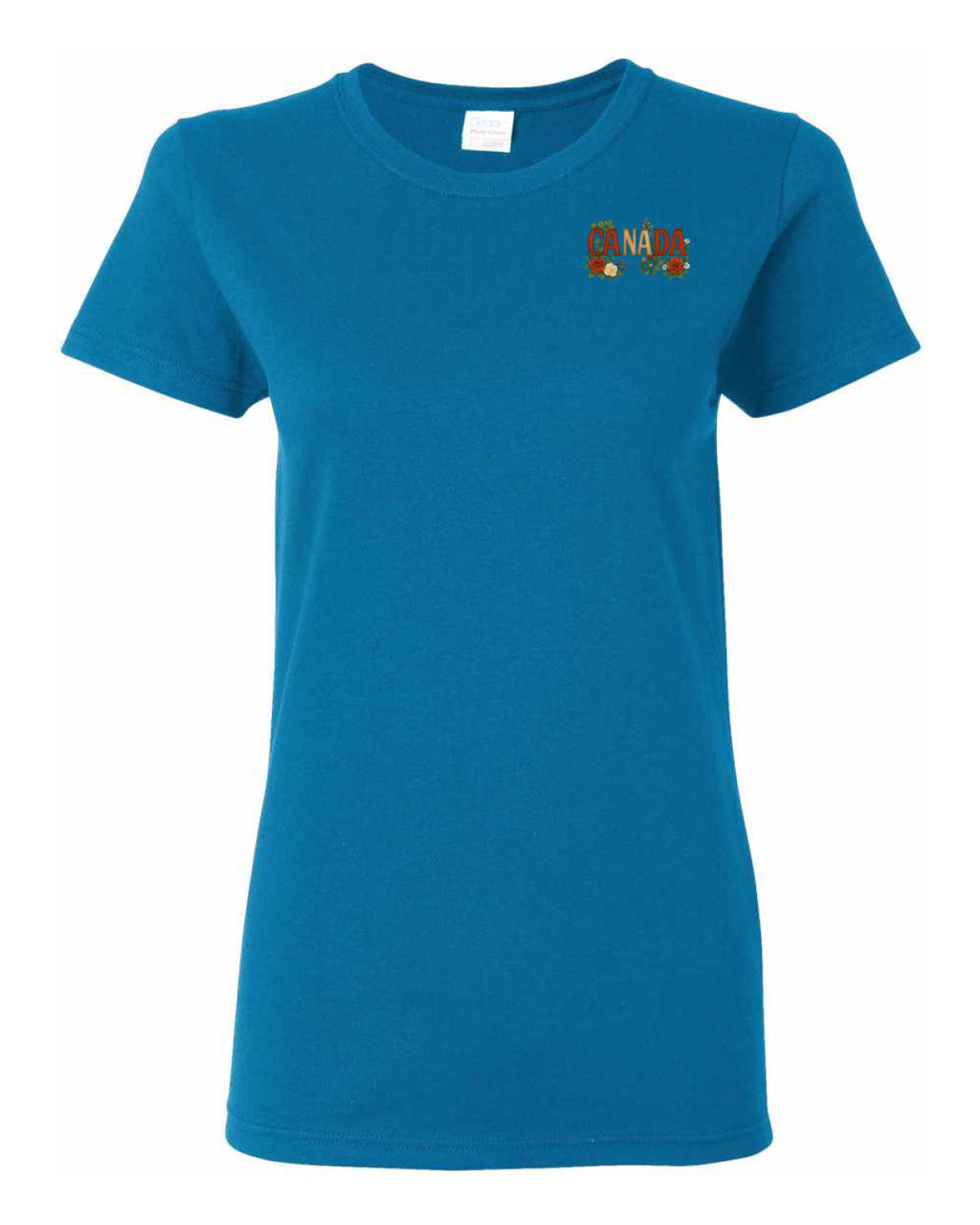 Canada Rose Design Tee Left Chest and Back Women's Tee