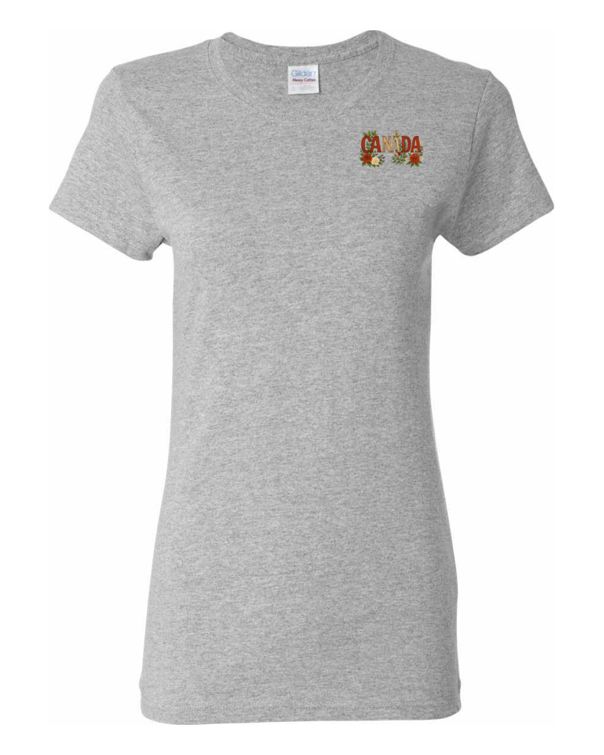 Canada Rose Design Tee Left Chest and Back Women's Tee