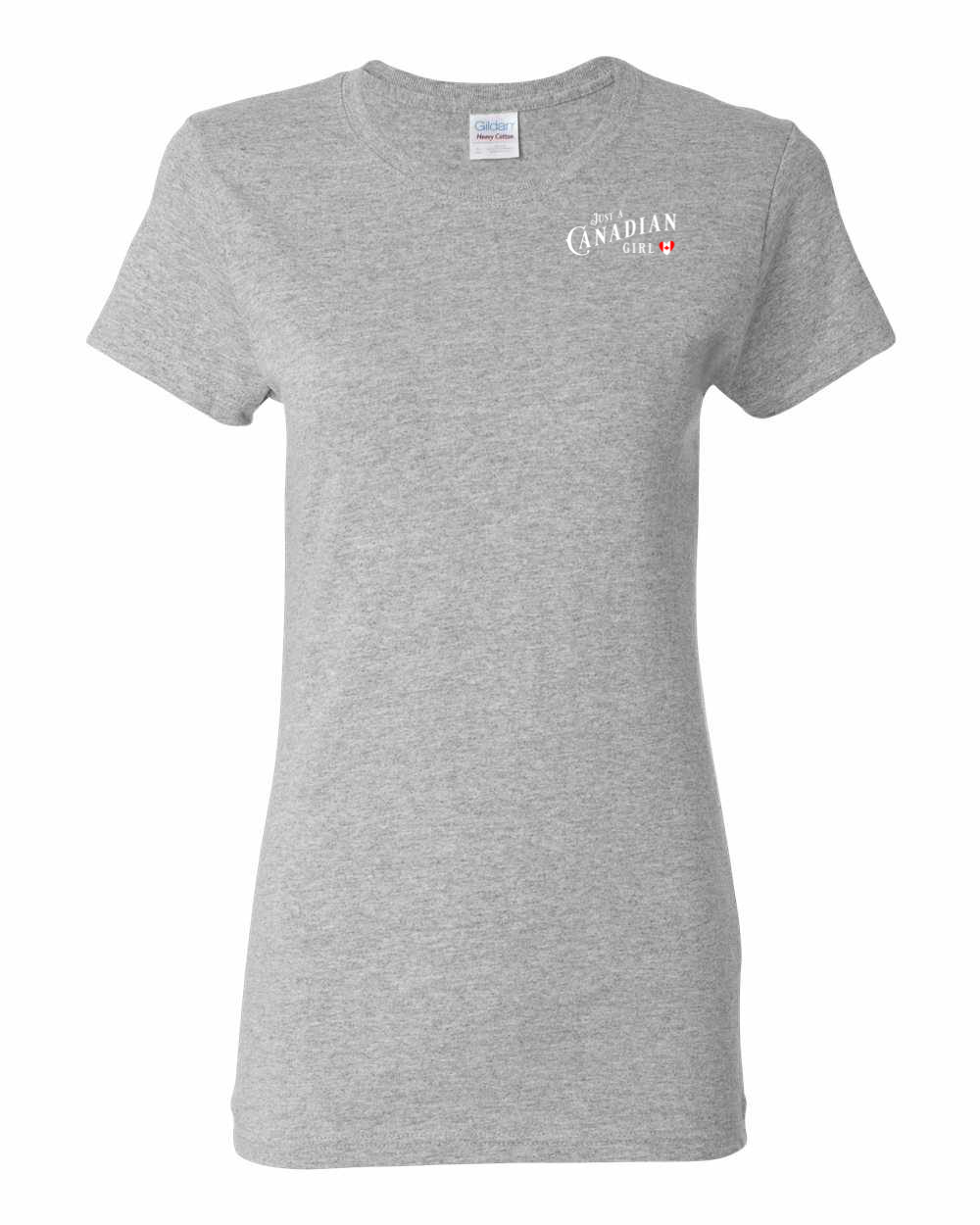 Canadian Girl Heart Flag Left Chest Women's Tee