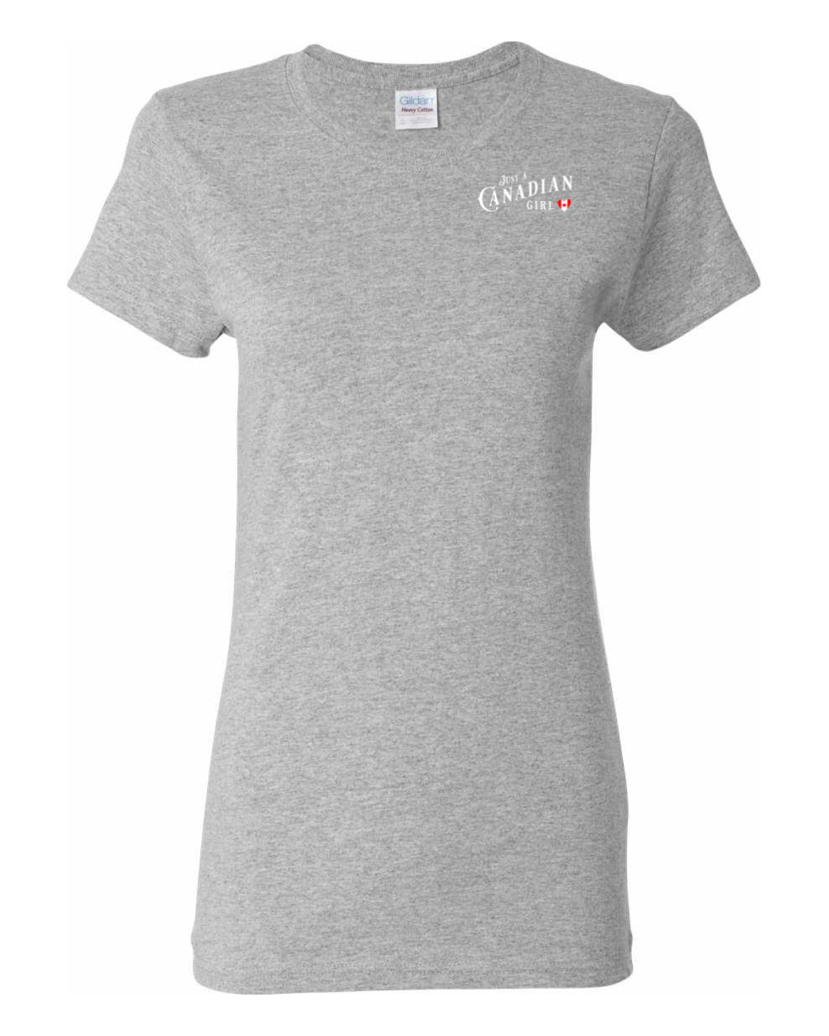 Just a Canadian Girl Heart Flag Left Chest and Back Women's Tee