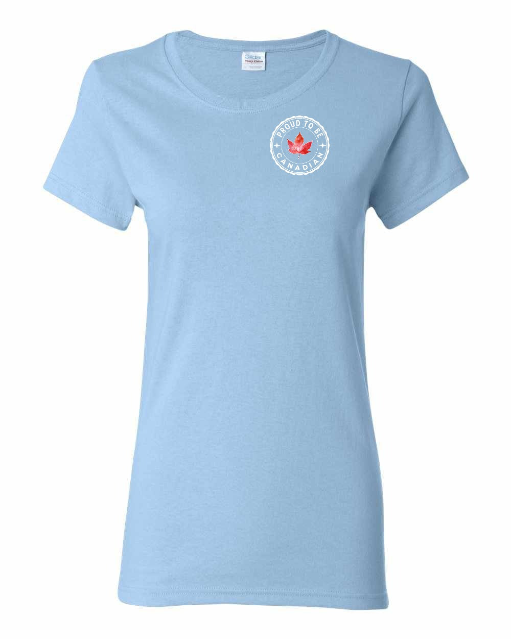 Proud to be Canadian Leaf Left Chest Women's Tee