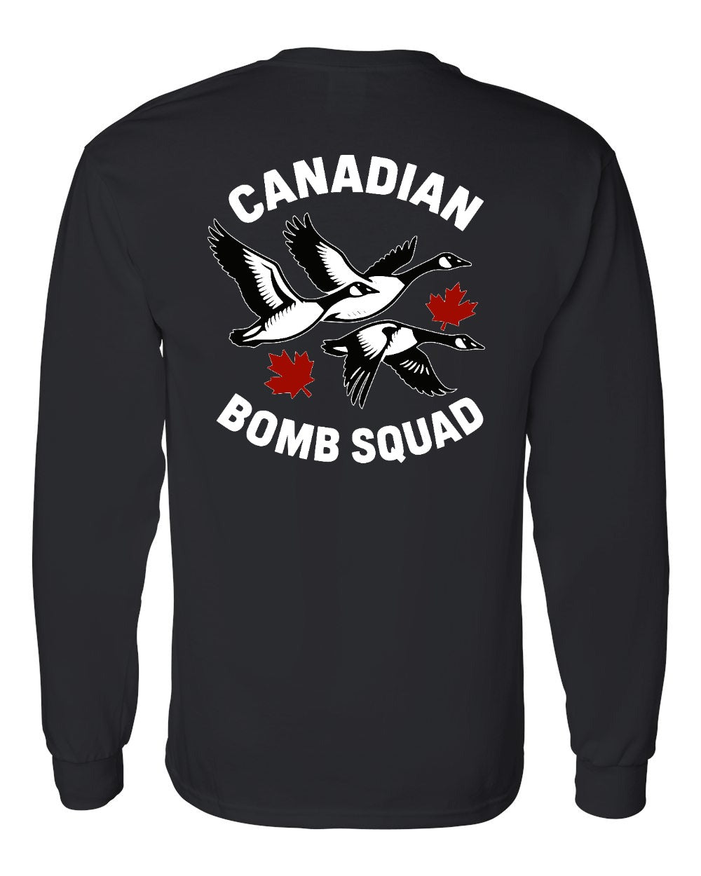 Canadian Bomb Squad Cropped Left Chest and Back Long Sleeve in Black - back