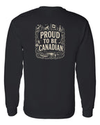 Proud To Be Canadian Folk Left Chest and Back  Long Sleeve - Unisex