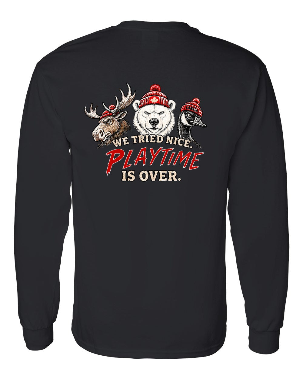 We Tried Nice New Left Chest and Back Long Sleeve in Black - back