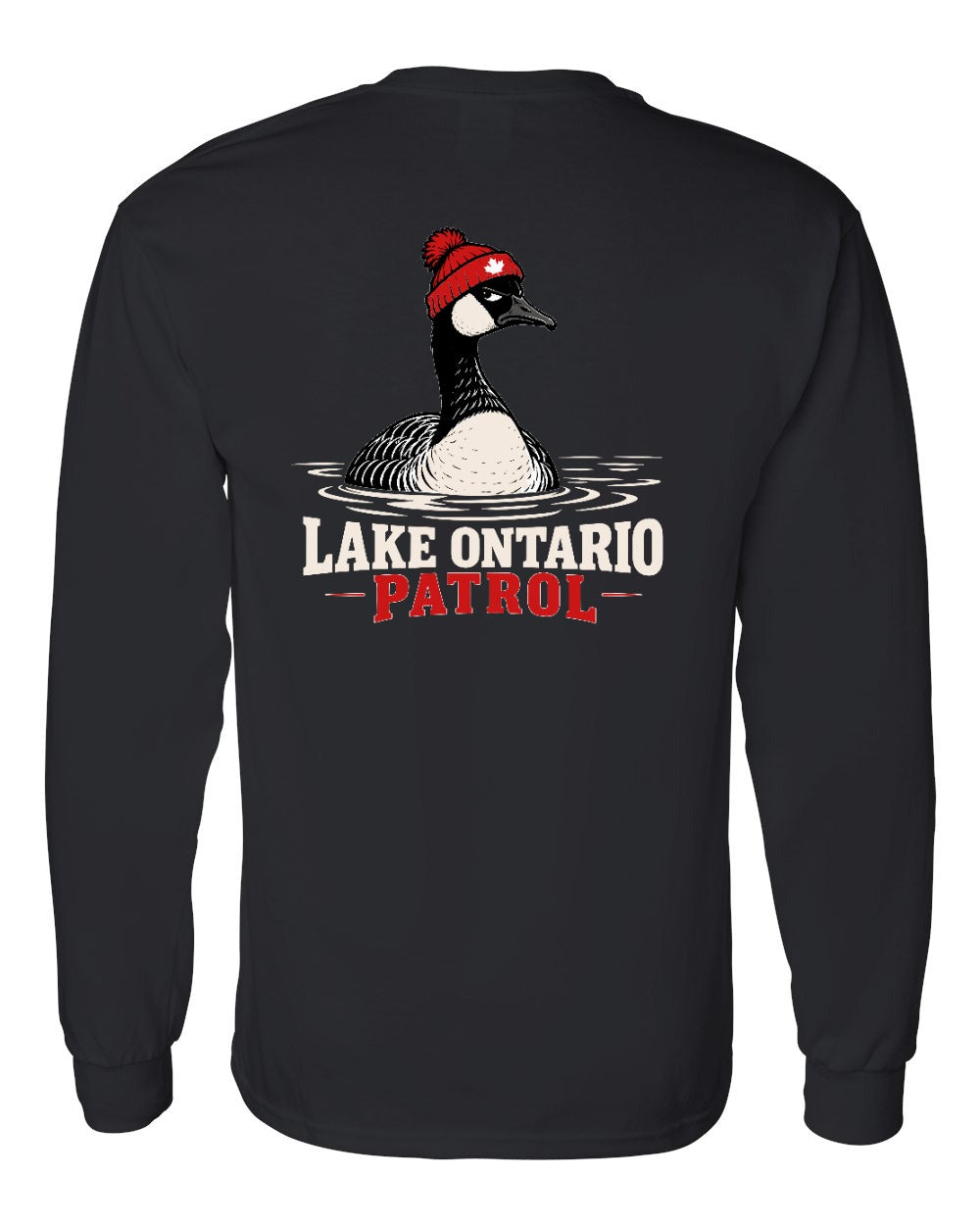 Lake Patrol Left Chest and Back Long Sleeve in Black - back