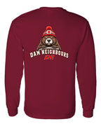 Dam Neighbours Left Chest and Back Long Sleeve in Cardinal Red - back
