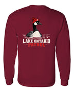 Lake Patrol Left Chest and Back Long Sleeve in Cardinal Red - back