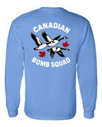 Canadian Bomb Squad Cropped Left Chest and Back Long Sleeve in Carolina Blue - back