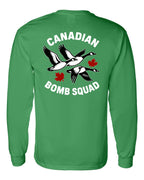 Canadian Bomb Squad Cropped Left Chest and Back Long Sleeve in Irish Green - back