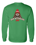 Dam Neighbours Left Chest and Back Long Sleeve in Irish Green - back