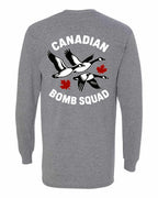 Canadian Bomb Squad Cropped Left Chest and Back Long Sleeve in Graphite Heather - back