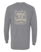 Proud To Be Canadian Folk Left Chest and Back  Long Sleeve - Unisex