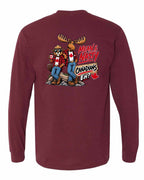 Mean and Nasty New Left Chest and Back Long Sleeve in Maroon - back