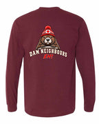 Dam Neighbours Left Chest and Back Long Sleeve in Maroon - back
