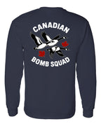 Canadian Bomb Squad Cropped Left Chest and Back Long Sleeve in Navy - back