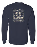 Proud To Be Canadian Folk Left Chest and Back  Long Sleeve - Unisex