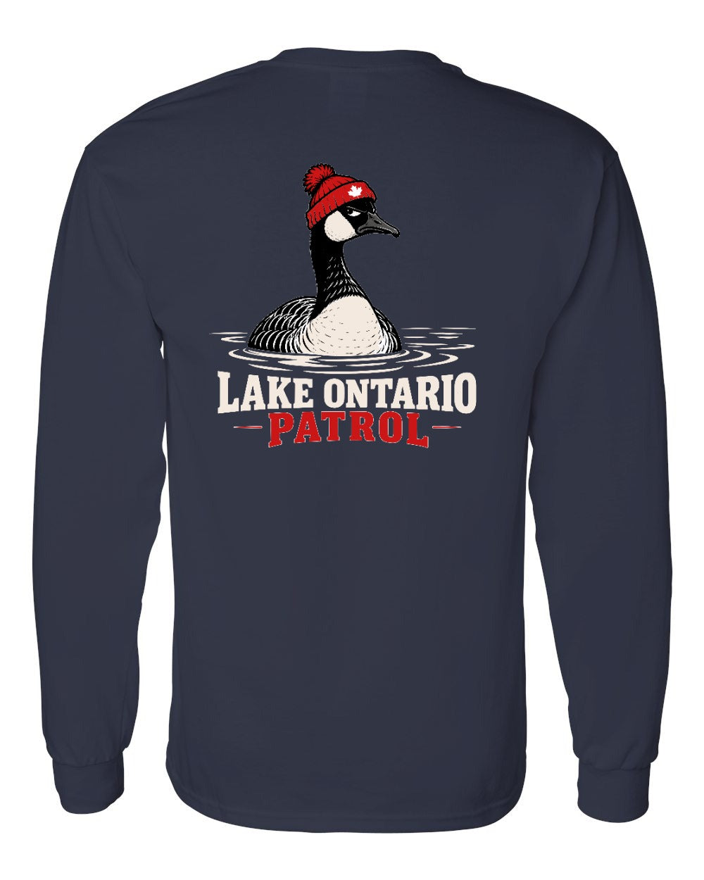 Lake Patrol Left Chest and Back Long Sleeve in Navy - back