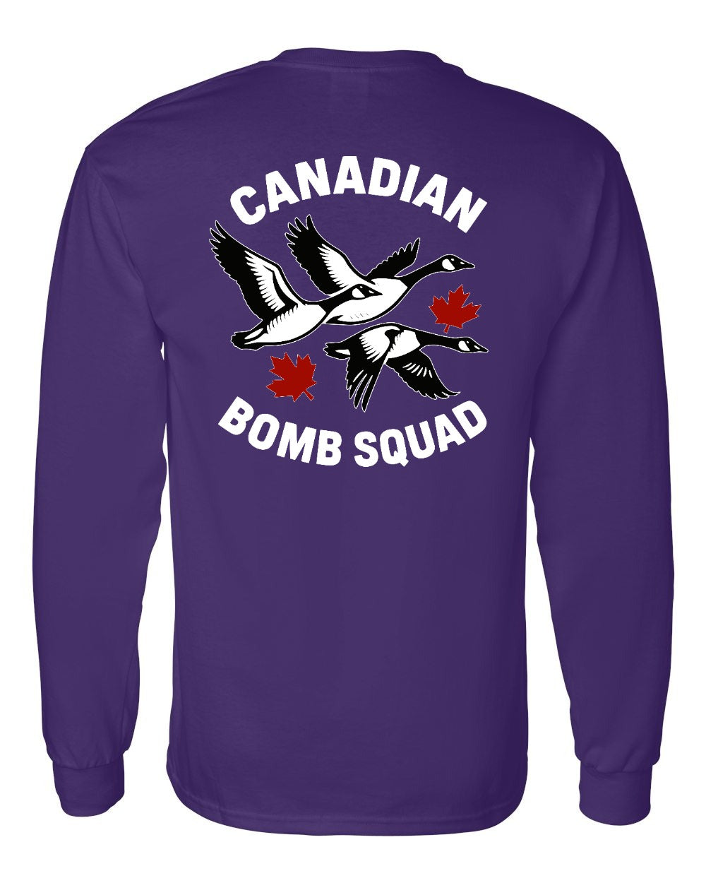Canadian Bomb Squad Cropped Left Chest and Back Long Sleeve in Purple - back