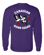 Canadian Bomb Squad Cropped Left Chest and Back Long Sleeve in Purple - back