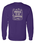 Proud To Be Canadian Folk Left Chest and Back  Long Sleeve - Unisex