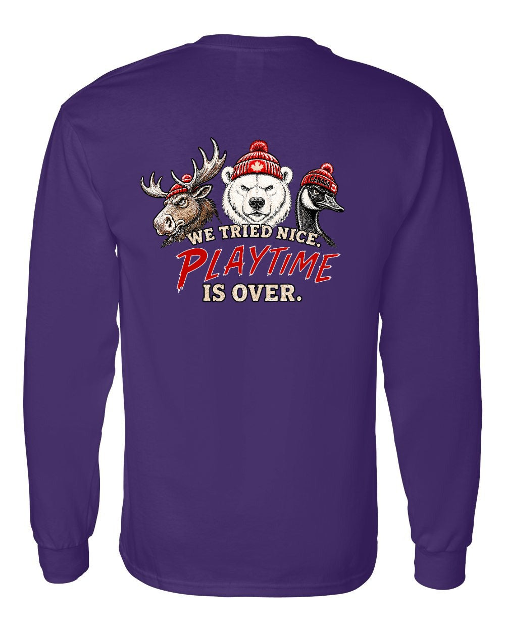 We Tried Nice New Left Chest and Back Long Sleeve in Purple - back