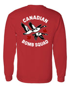 Canadian Bomb Squad Cropped Left Chest and Back Long Sleeve in Red - back