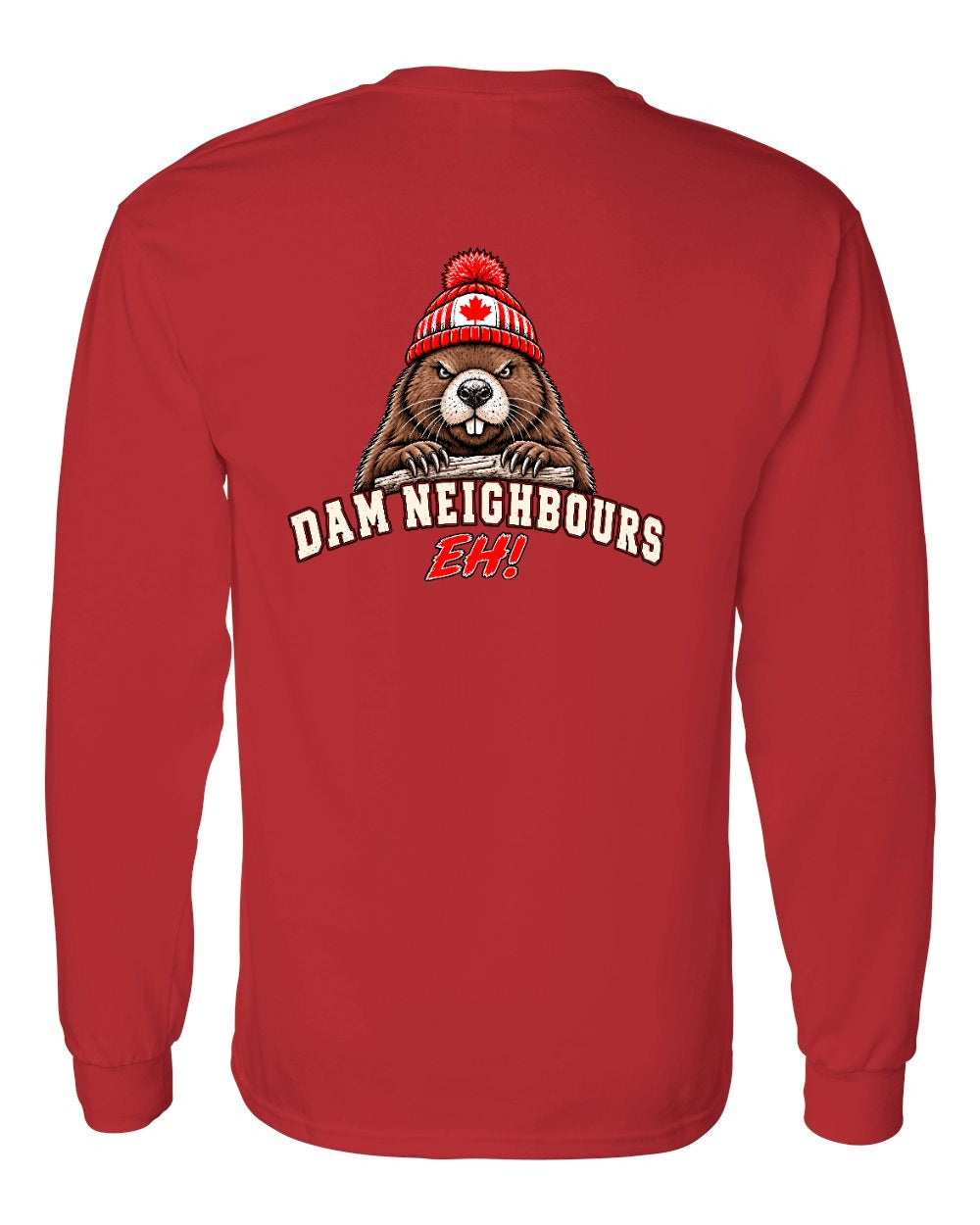 Dam Neighbours Left Chest and Back Long Sleeve in Red - back