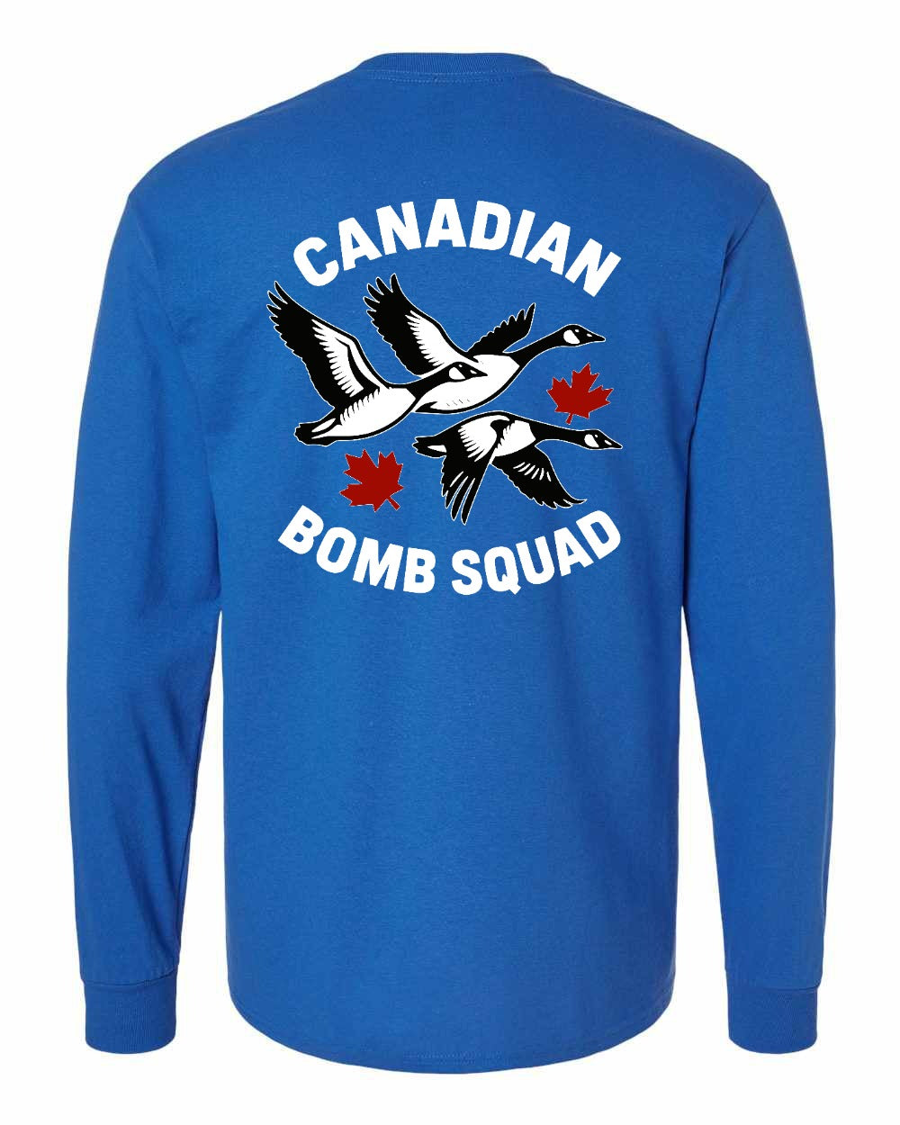 Canadian Bomb Squad Cropped Left Chest and Back Long Sleeve in Royal - back
