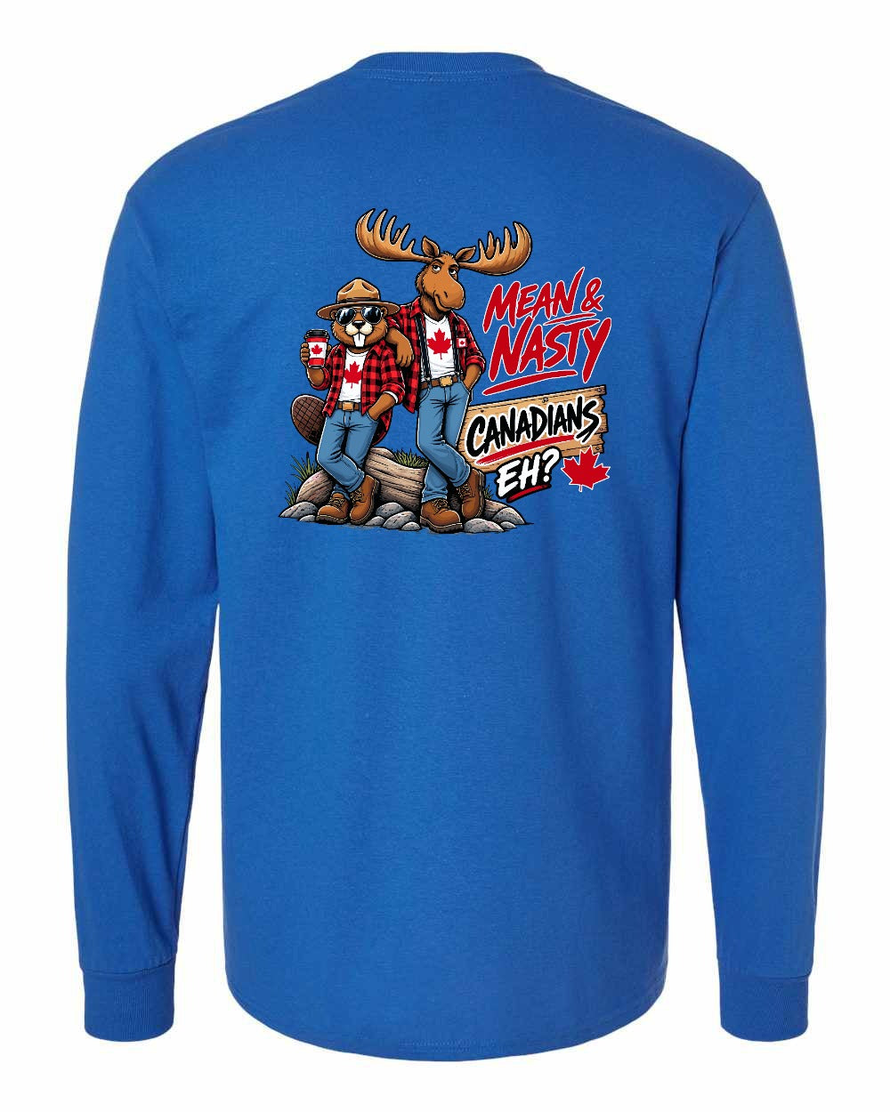 Mean and Nasty New Left Chest and Back Long Sleeve in Royal - back
