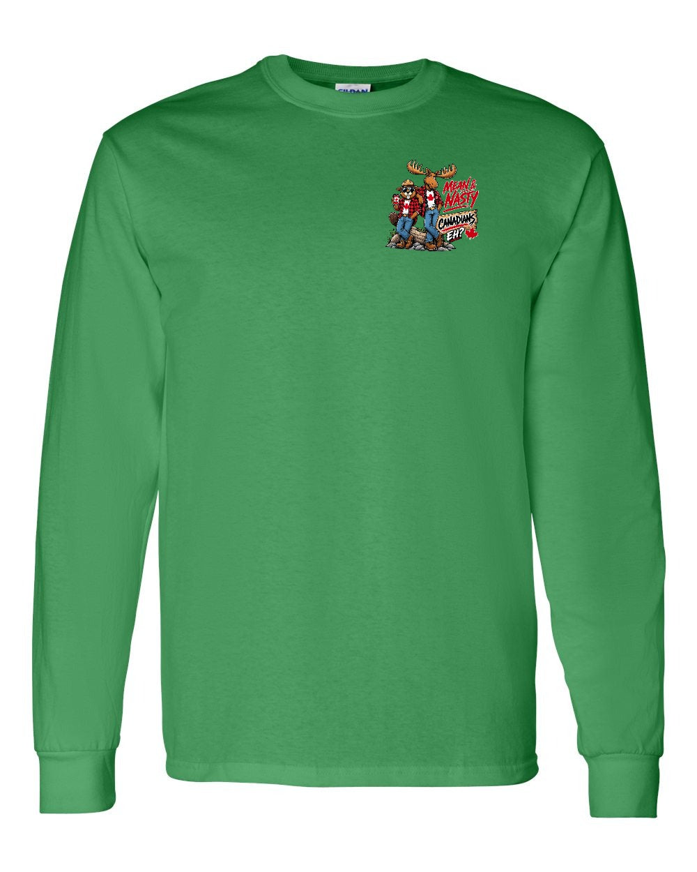 Mean and Nasty New Left Chest and Back Long Sleeve in Irish Green