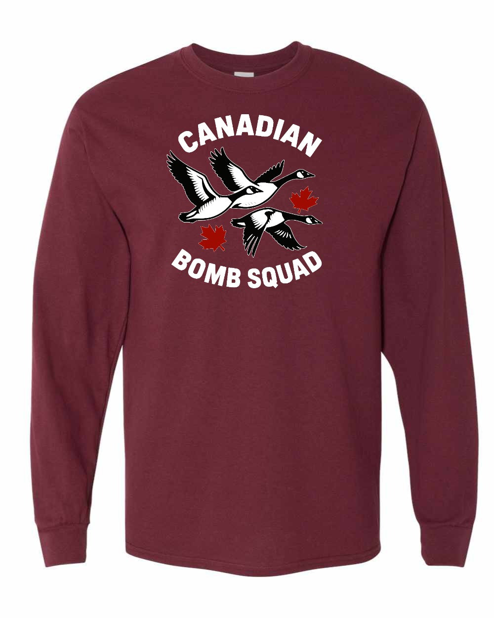 Canadian Bomb Squad Cropped Long Sleeve in Maroon