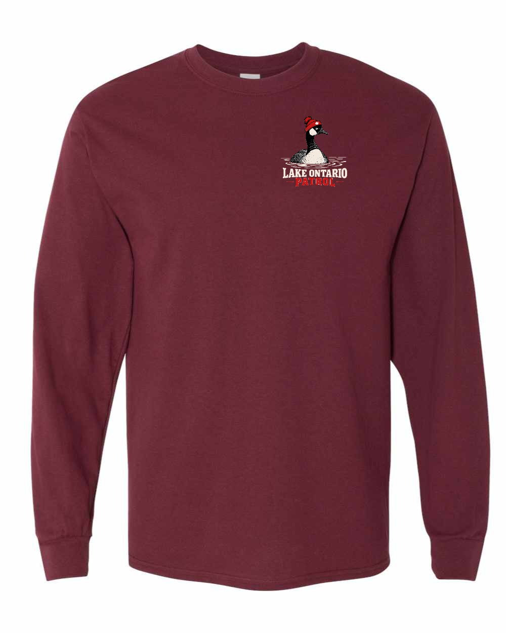 Lake Patrol Left Chest and Back Long Sleeve in Maroon