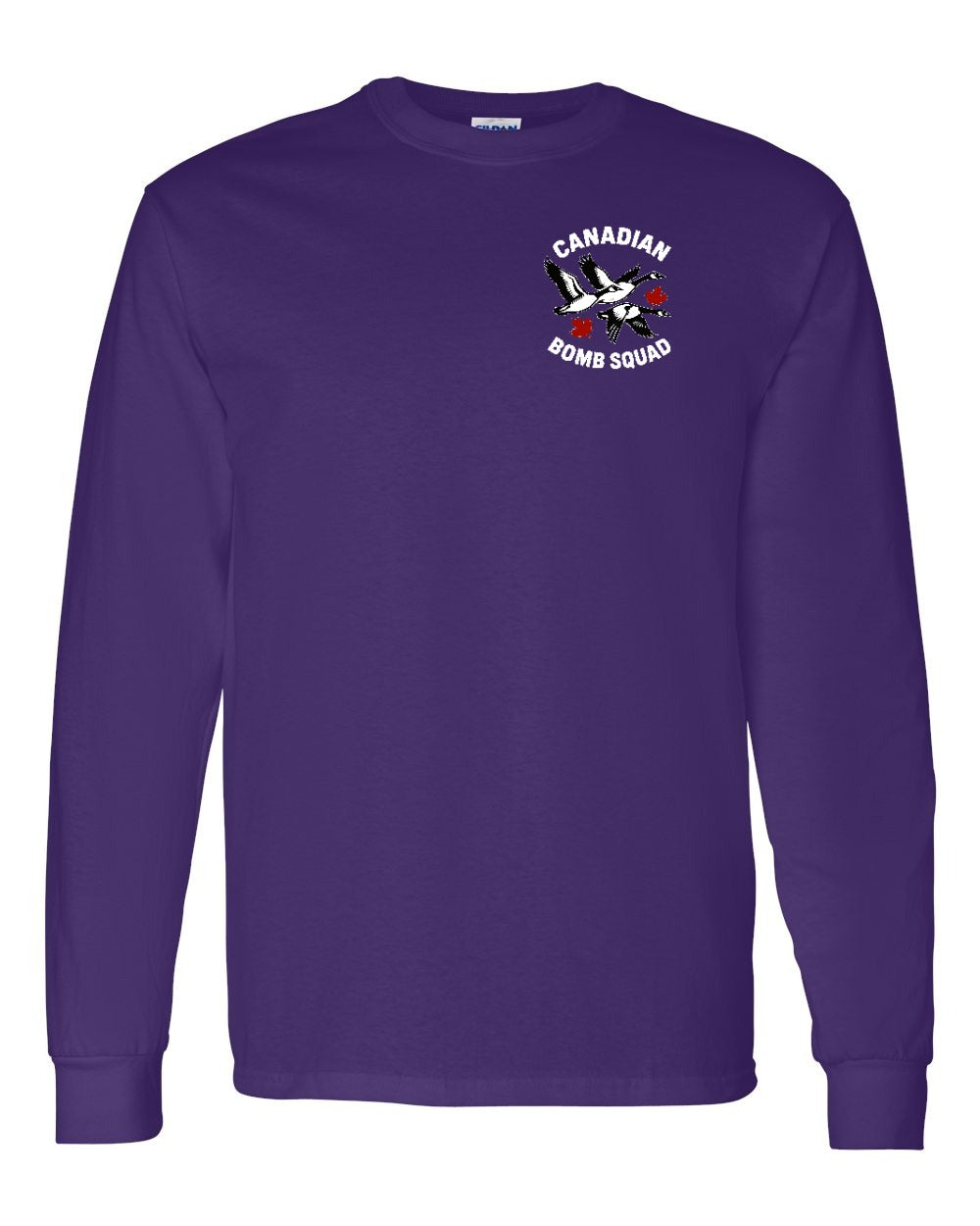 Canadian Bomb Squad Cropped Left Chest and Back Long Sleeve in Purple