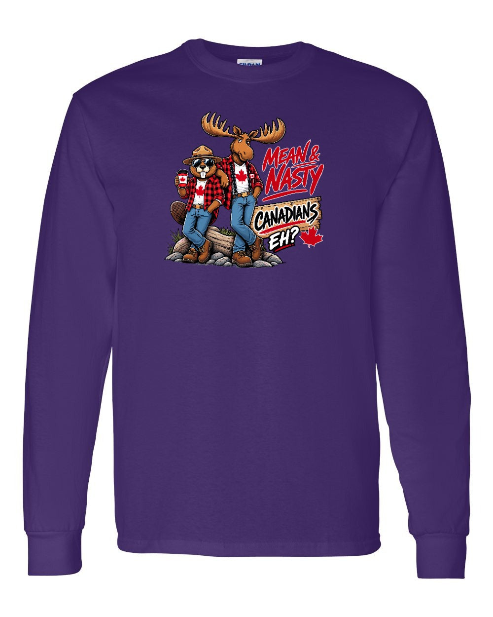 Mean and Nasty New Full Front Long Sleeve in Purple