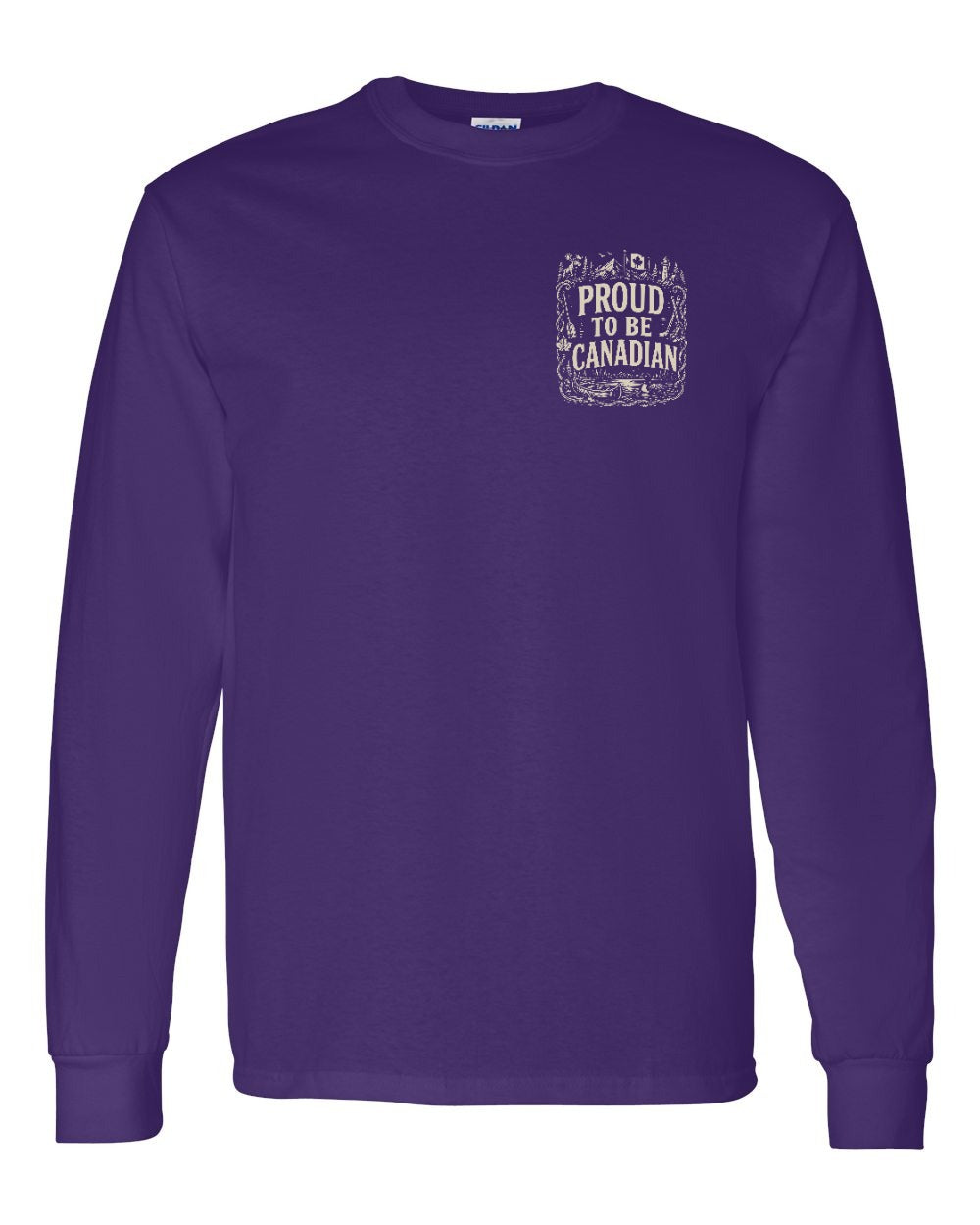 Proud To Be Canadian Folk Left Chest  Long Sleeve - Unisex
