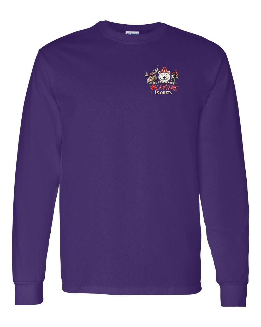 We Tried Nice New Left Chest and Back Long Sleeve in Purple