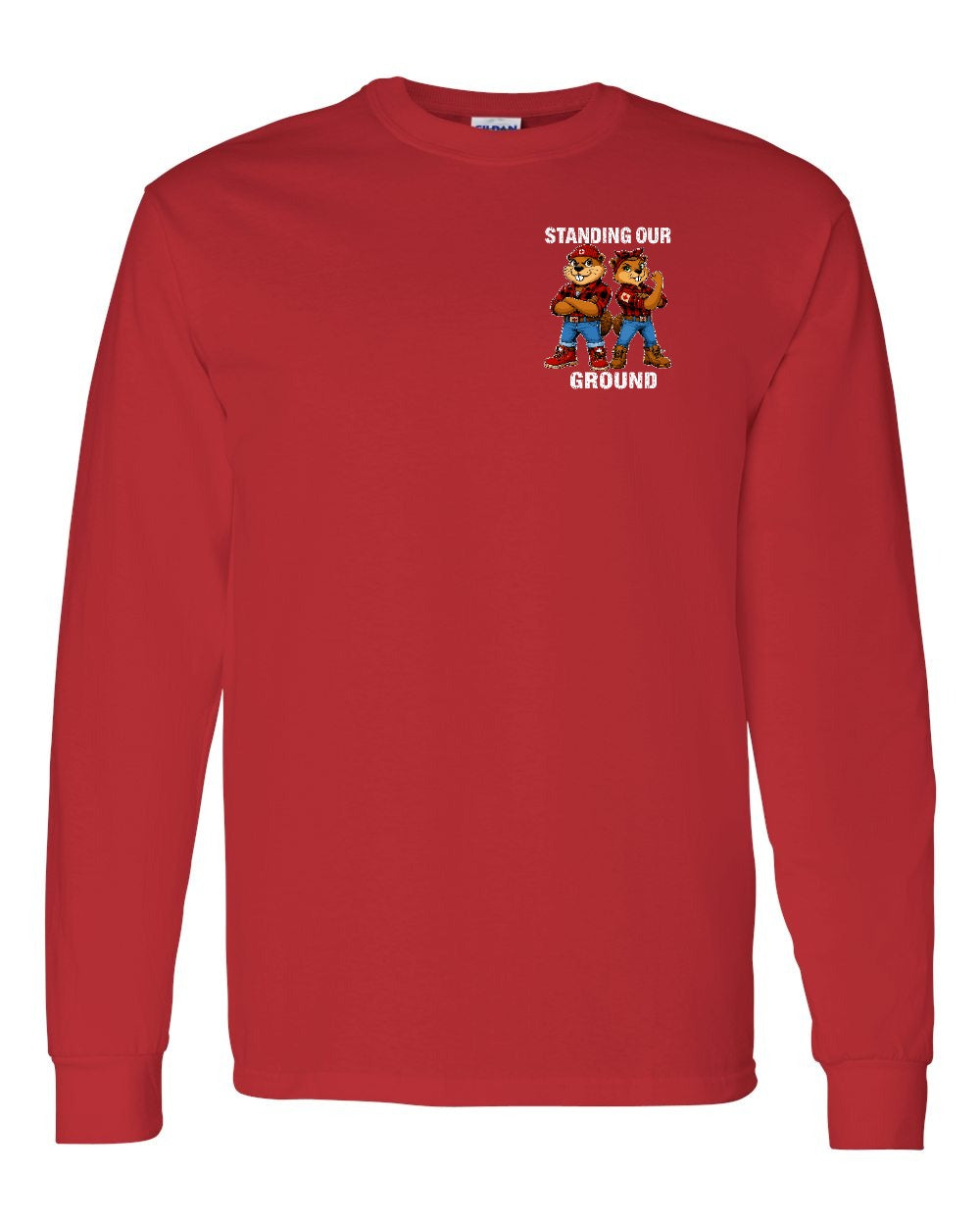 Standing Our Ground Left Chest Long Sleeve in Red