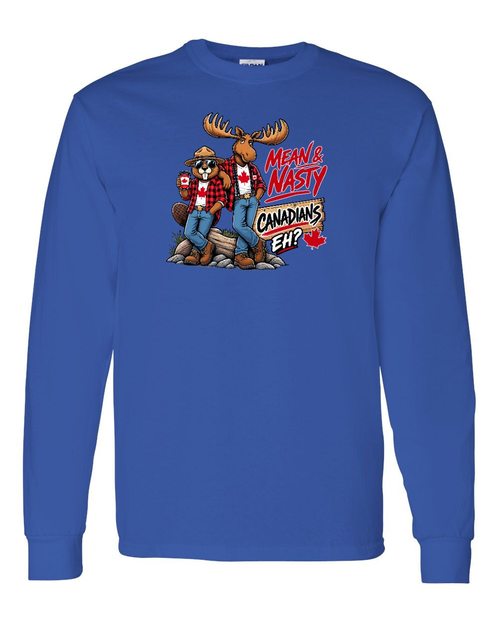 Mean and Nasty New Full Front Long Sleeve in Royal