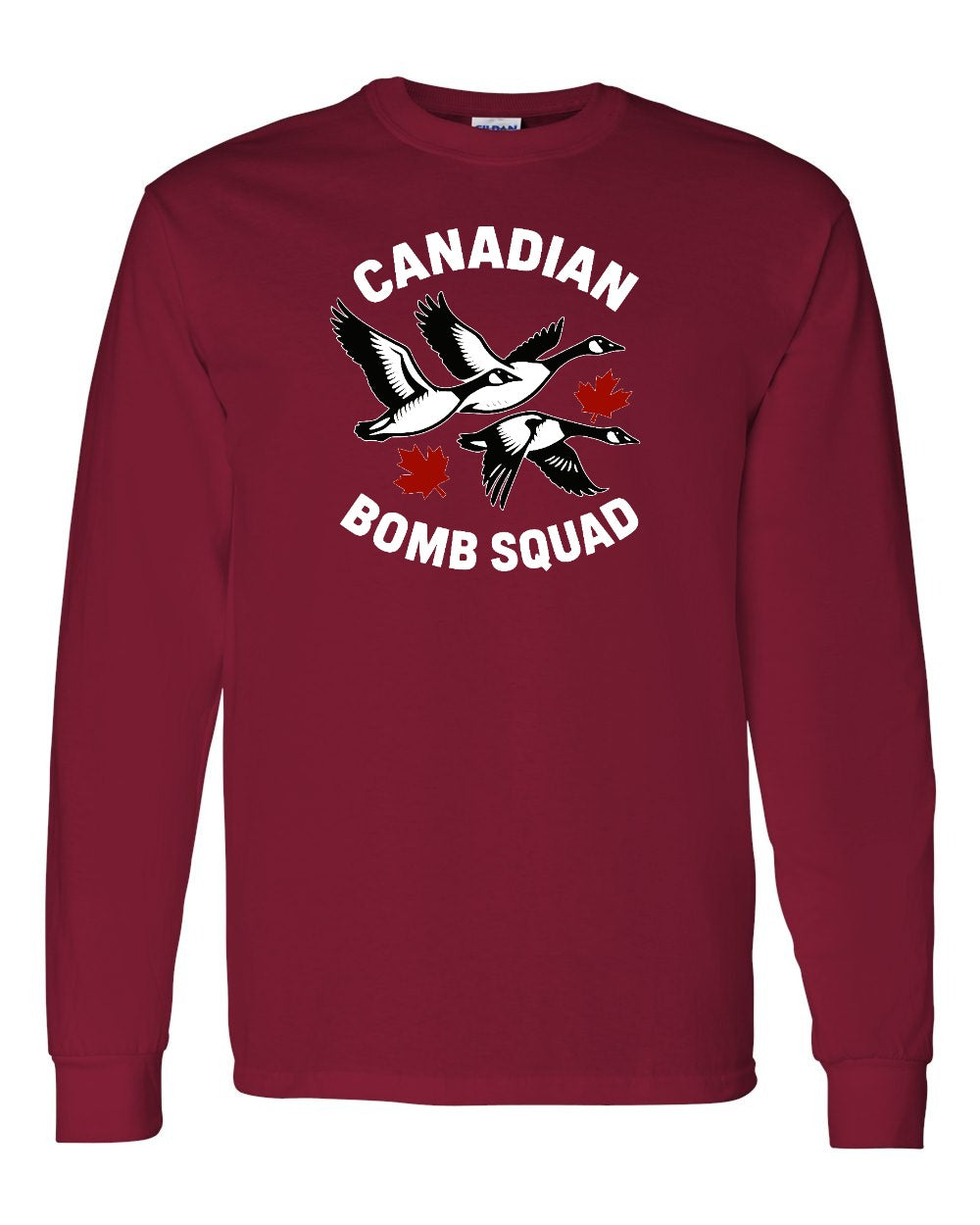 Canadian Bomb Squad Cropped Long Sleeve in Cardinal Red