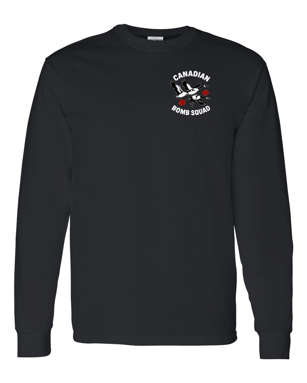 Canadian Bomb Squad Cropped Left Chest and Back Long Sleeve in Black