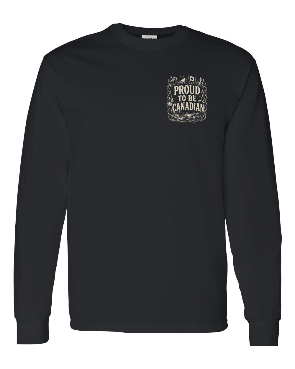 Proud To Be Canadian Folk Left Chest  Long Sleeve - Unisex