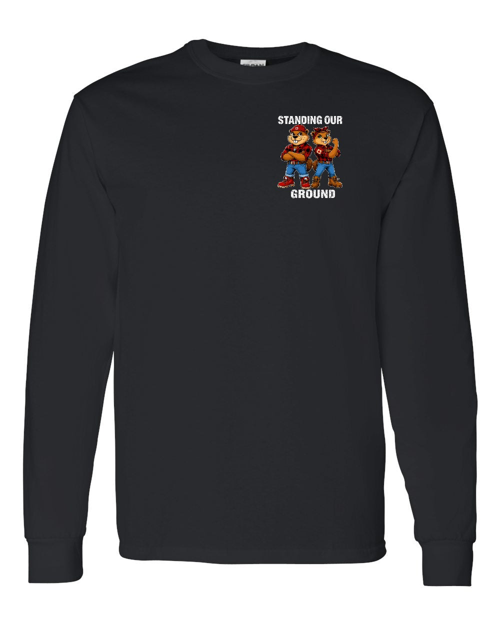 Standing Our Ground Left Chest Long Sleeve in Black