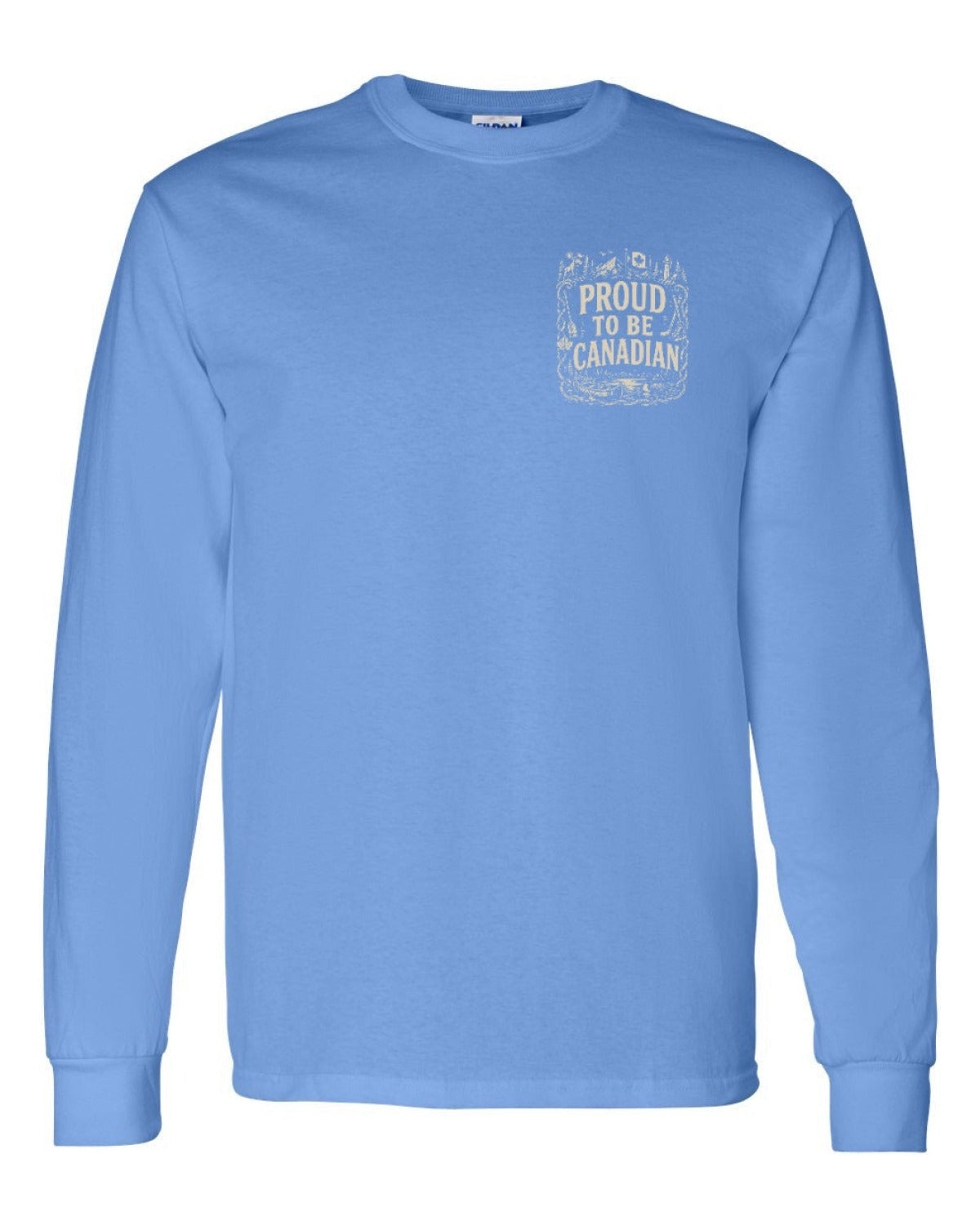Proud To Be Canadian Folk Left Chest and Back  Long Sleeve - Unisex