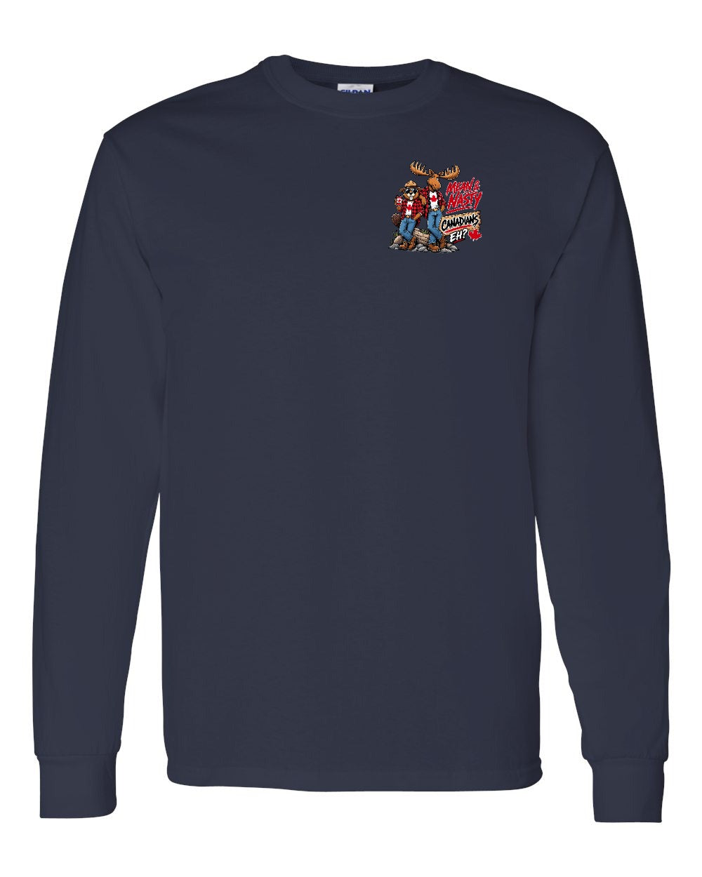 Mean and Nasty New Left Chest and Back Long Sleeve in Navy