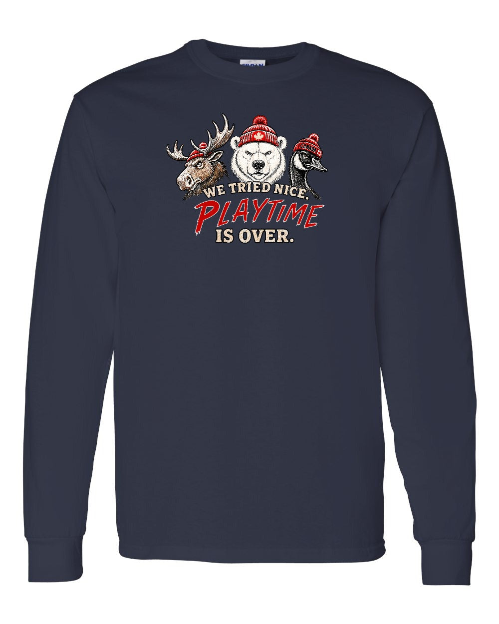 We Tried Nice New Full Front Long Sleeve in Navy