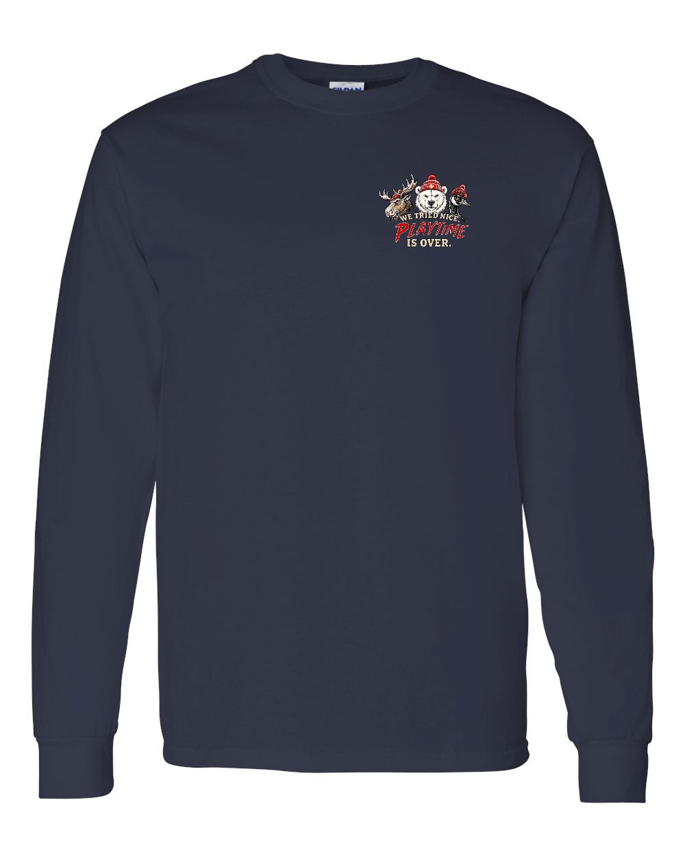 We Tried Nice New Left Chest and Back Long Sleeve in Navy