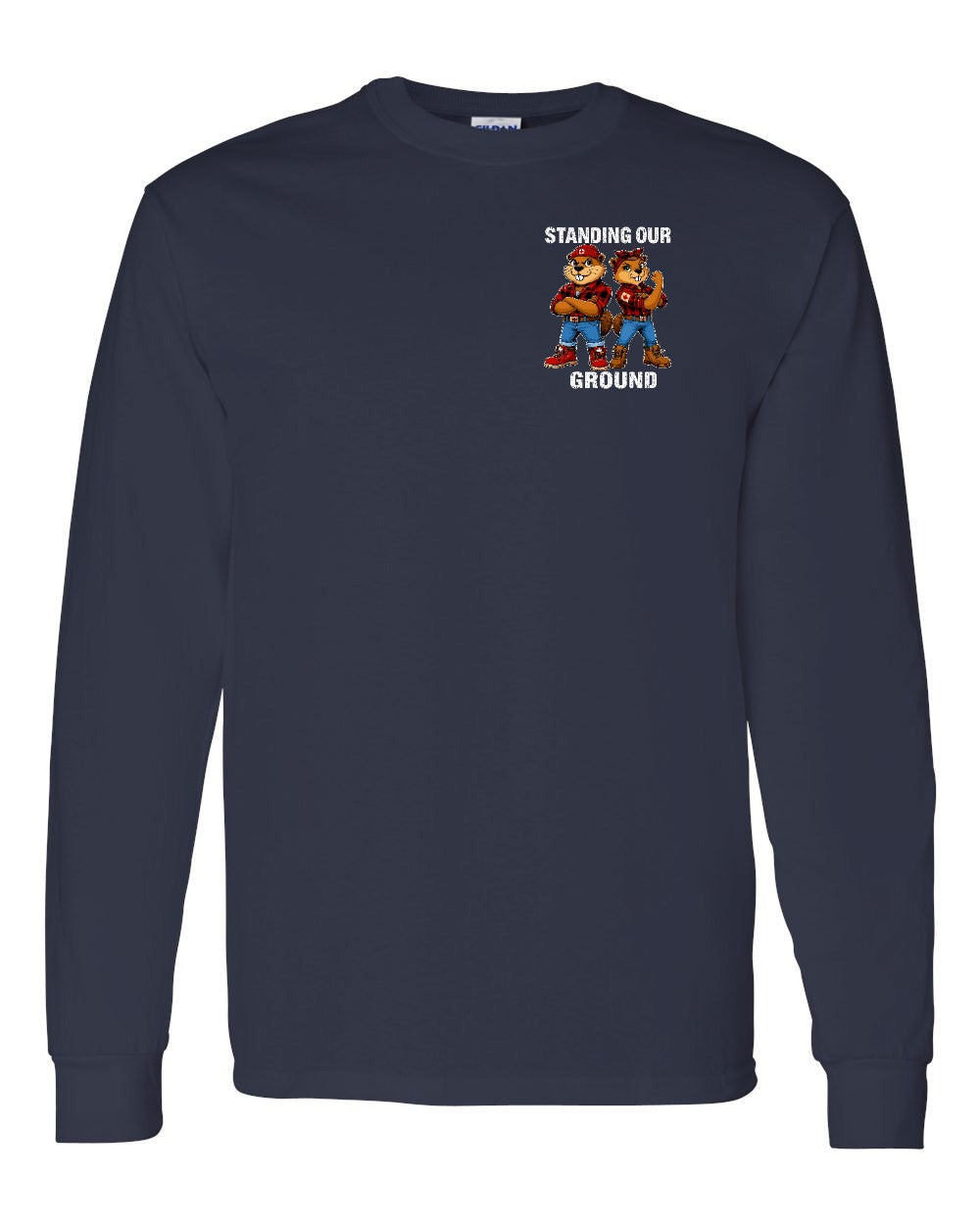 Standing Our Ground Left Chest Long Sleeve in Navy