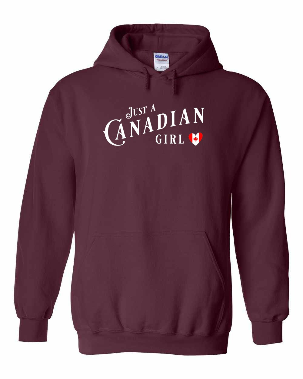 Just A Canadian Girl (Heart Flag Full) Full Pullover - Gildan Canada (sewn Internationally)