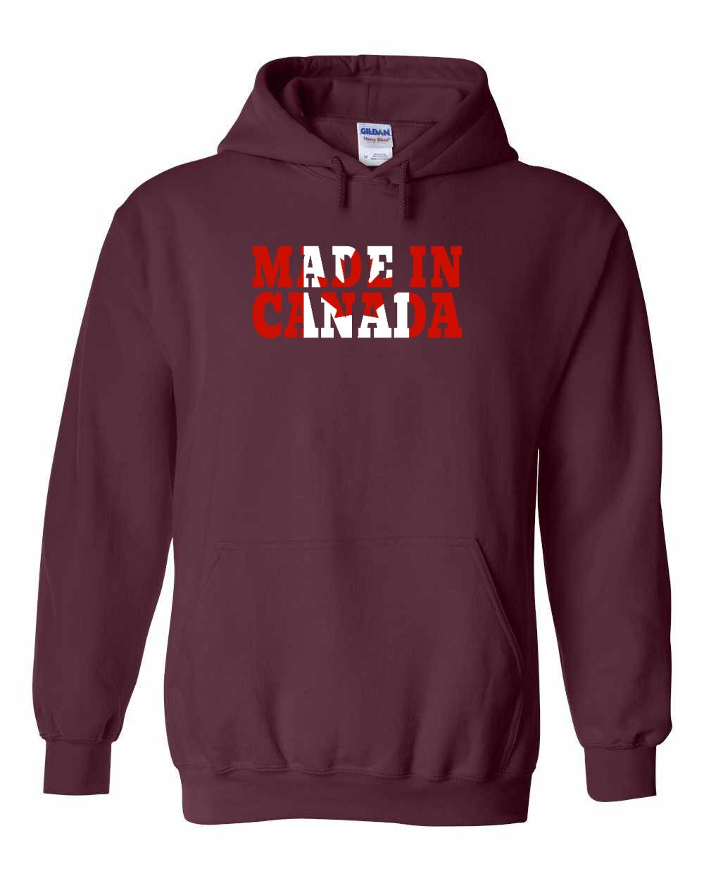 Made in Canada Flag Background Full Pullover - Gildan Canada (sewn Internationally)
