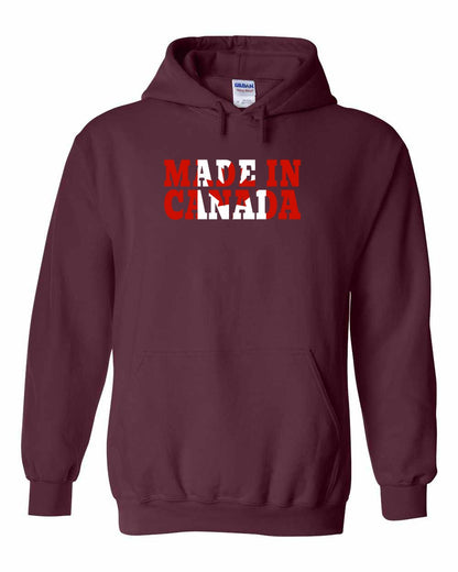 Made in Canada Flag Background Full Pullover - Gildan Canada (sewn Internationally)